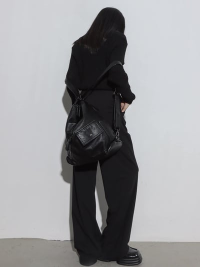 辣妹復古軟皮大容量托特包3