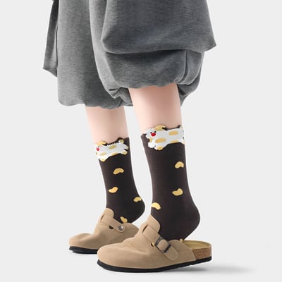 韓版兒童可愛茶壺中筒兒童襪 兔子款6