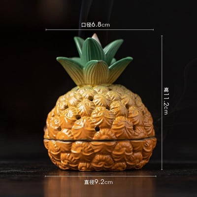 【香氣在菠蘿裡飄】 新中式手工質感  創意陶瓷香薰爐5