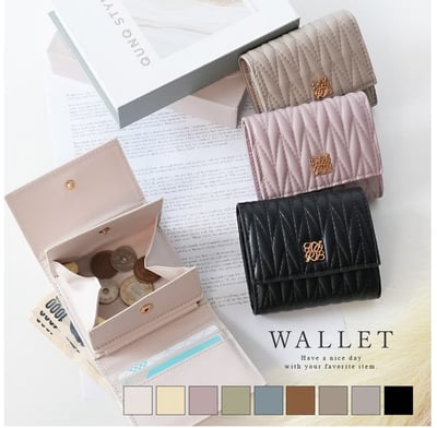 日本  菱格壓紋三折迷你錢包1