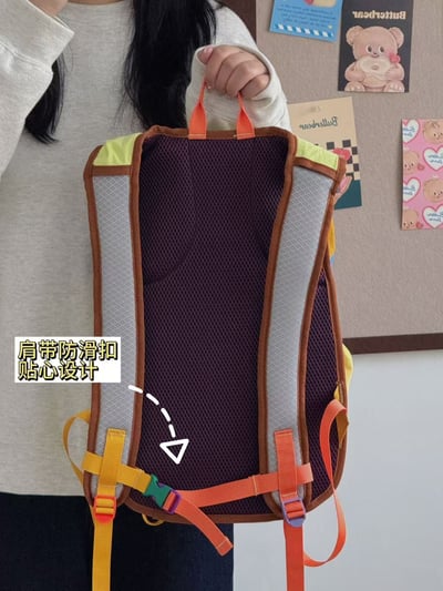 俏皮拼色防水登山包 輕量雙肩背包 旅行休閒大容量背包3