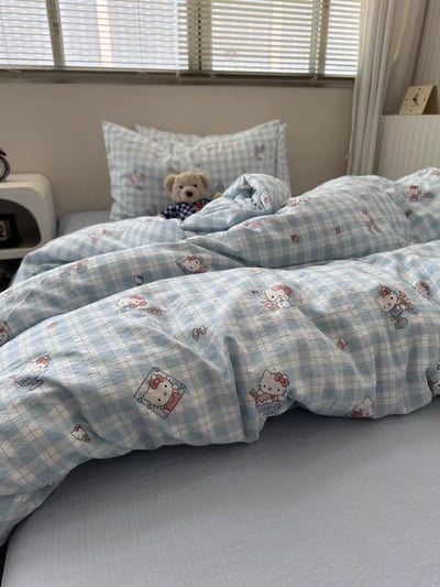 委託代購 奶油系 ins風床包組  可愛全棉水洗棉四件套雙人/加大4