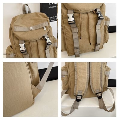 【輕便大容量．出遊首選】 特製款尼龍多口袋雙肩包4色可選15