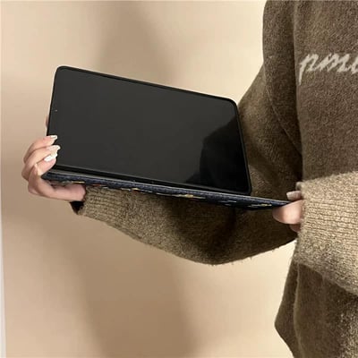 小狗與小貓 牛仔刺繡感狗狗貓咪造型平板保護套6