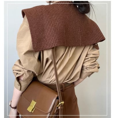 不只是圍巾 多用途針織掛脖披肩 條紋針織掛脖圍巾5