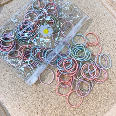 韓國彈性彩色小圈圈髮繩   100入1