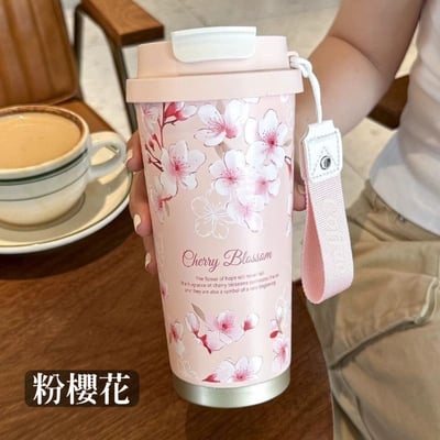 花季系列保溫咖啡杯 不鏽鋼內膽 500ml保溫保冷隨行杯2