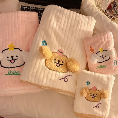 我是線條小狗刺繡 陪你洗澡的毛巾組合2