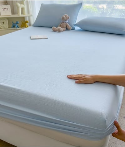 優質雙層紗素色單床包三件組9