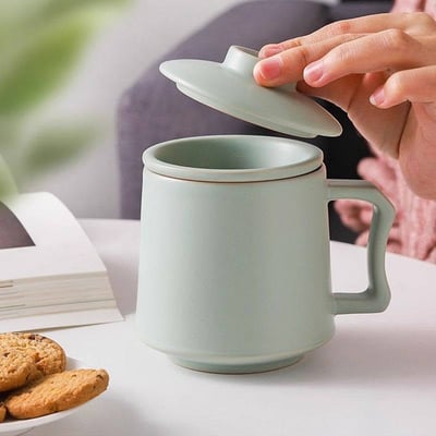 父親節送爸爸高質感茶杯 汝窯陶瓷馬克杯禮盒   辦公泡茶專用4