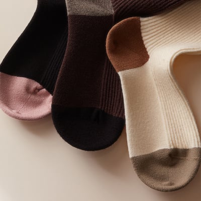 秋冬羊毛坑條撞色女襪中筒襪3