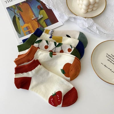 新款水果插畫船襪5雙組3
