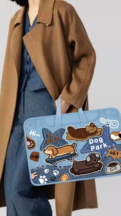 牛仔狗公園 臘腸狗兒牛仔風多功能旅行電腦包3