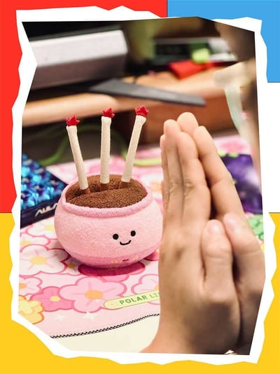 今天你會有好事發生 可愛毛絨香爐擺件3