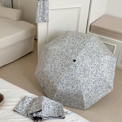 法式小碎花彎鉤/自動防曬傘 黑膠防曬 晴雨兩用折疊傘1