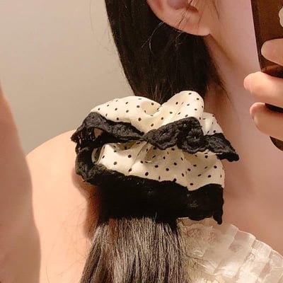 韓劇歐尼同款 波點大腸髮圈3