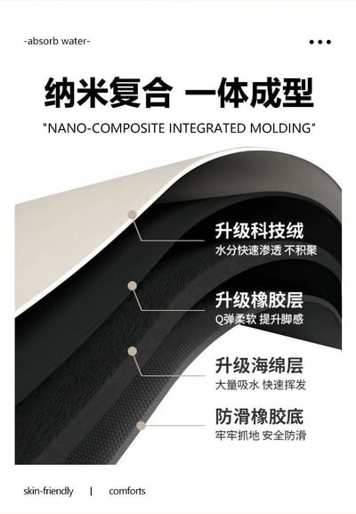 復古美式硅藻泥浴室地墊9