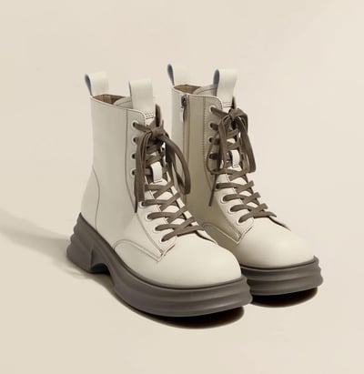 百搭英倫風復古厚底短靴1