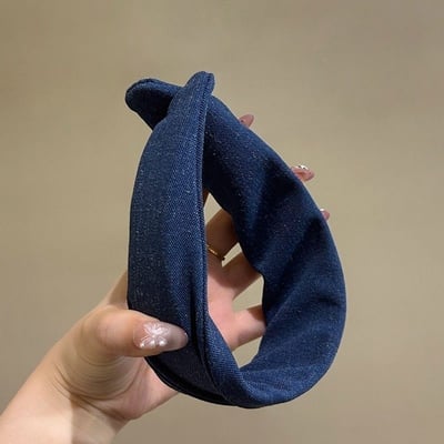 新款高級感氣質藍加灰色髮箍4