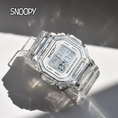 正品Snoopy兩色可夜光電子手錶3