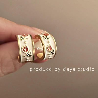 氣質復古 設計感那片茉莉系列耳環四件組3