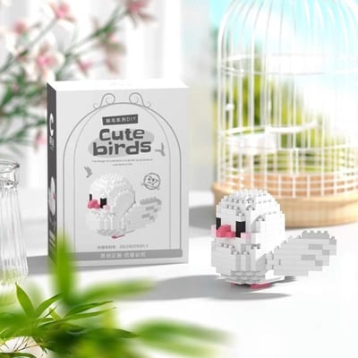 可愛療癒手掌鸚鵡小鳥微型積木組4
