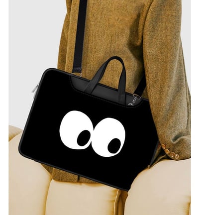 可愛大眼睛 純黑色可愛眼睛 多功能旅行電腦包4