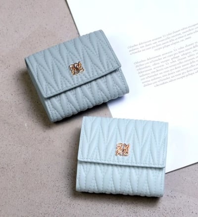 日本  菱格壓紋三折迷你錢包5