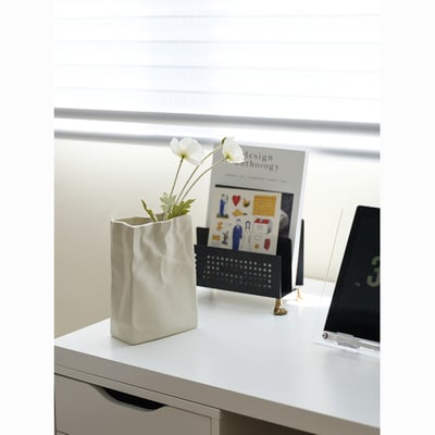 ins風高級感擺件 奶油皺褶紙袋花瓶2