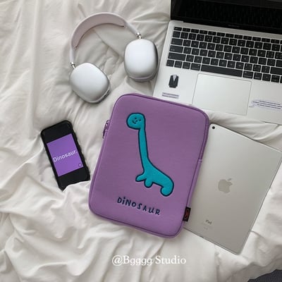 韓系紫色小恐龍平板包電腦包3