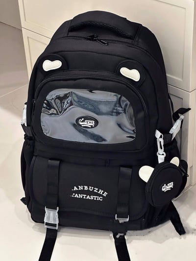 日系甜妹痛包雙肩包 可愛透明展示窗＋萌系耳朵造型8