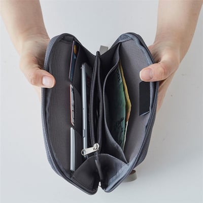 韓系極簡尼龍旅行護照包 防潑水多層拉鍊手拿包2