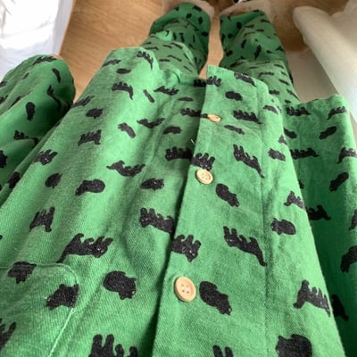 春秋長袖綠野小黑貓睡衣套裝5