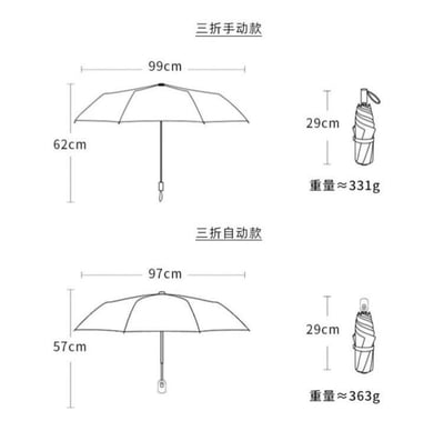 黃色的奶油系狗狗輕巧防曬折傘系列7