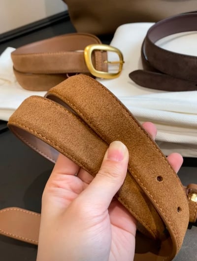 穿搭耐看款  真皮高品質絨面磨砂牛皮腰帶5