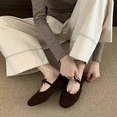 秋冬法式瑪麗珍   美拉德氣質平底鞋復古方圓頭2