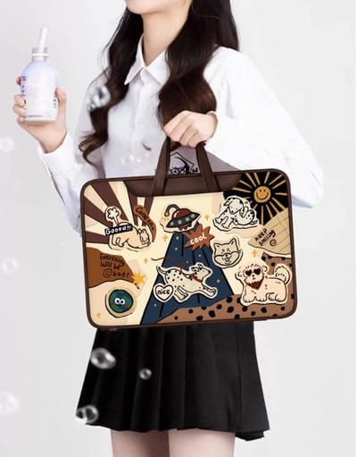 狗狗派對 棕色系可愛狗聚 多功能旅行電腦包2