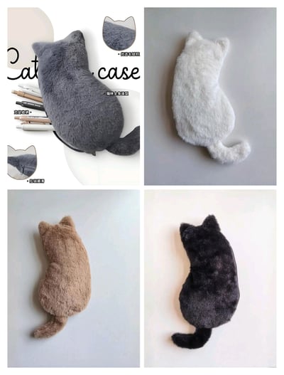 【療癒系】立體貓咪造型毛絨筆袋3