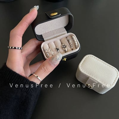 迷你小尺寸 黑白色隨身攜帶戒指收納包2