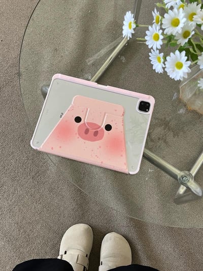 小粉豬 粉紅小豬臉iPad平板保護套5