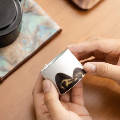 富春山居 禪黑手繪遠山茶杯功夫茶具三組8