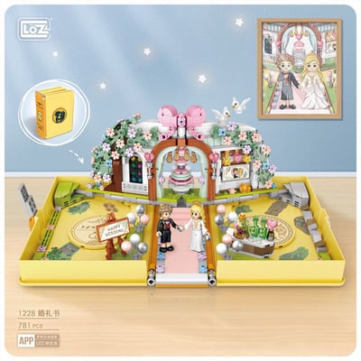 LOZ俐智新品婚禮生日積木書MINI小顆粒拼裝2