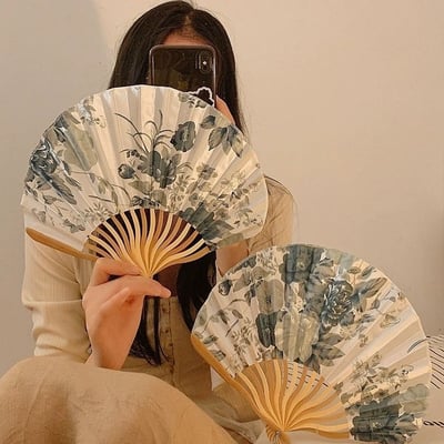古風貝殼摺扇 漢服隨身便攜涼扇兩把組6