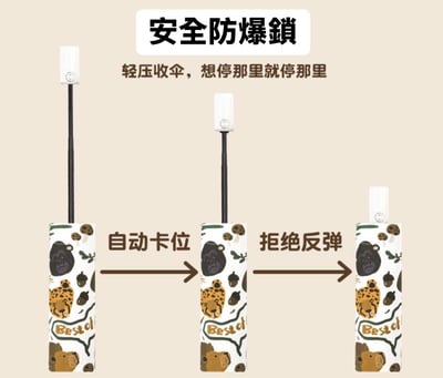 非洲大草原 可愛野生動物折疊晴雨兩用自動雨傘4
