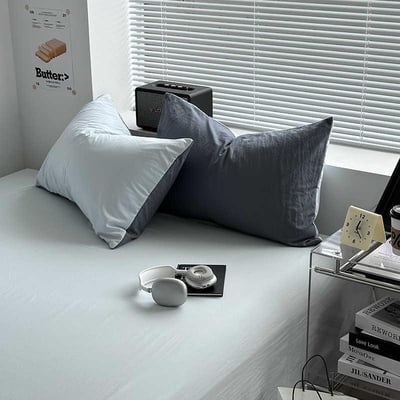 INS 極簡雙拼色系枕套2