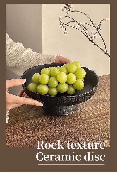 高級感磨砂黑高腳盤 玻璃工藝水果盤三尺寸可選5