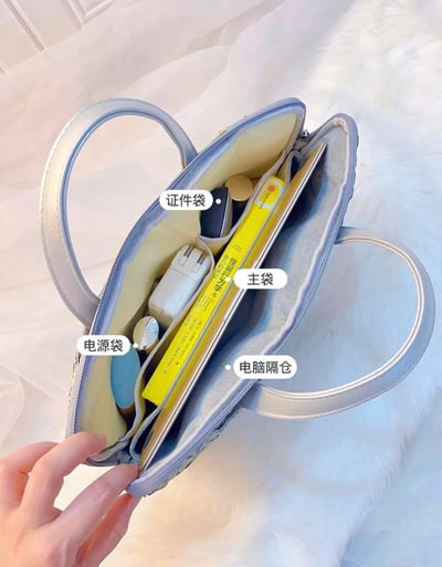 林中小兔子 刺繡花卉與兔多功能旅行電腦包6