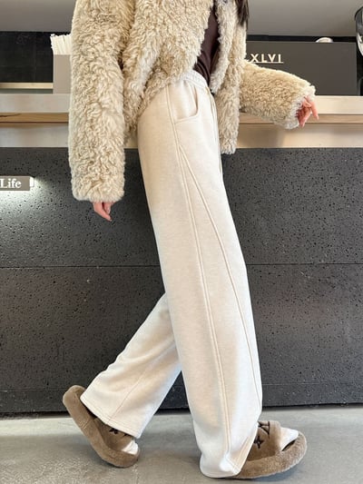 冬季人字紋內加絨毛呢褲10