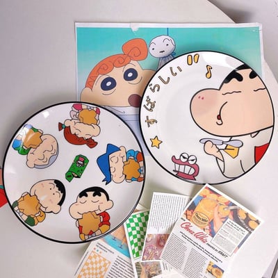 新款式 卡通陶瓷蠟筆小新家用餐盤2