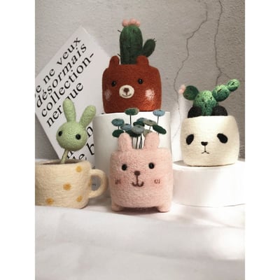 迷你可愛DIY 多肉動物羊毛氈戳戳樂3